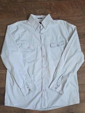 OAKLEY Light Blue 100% Cotton Button-Up Casual Shirt